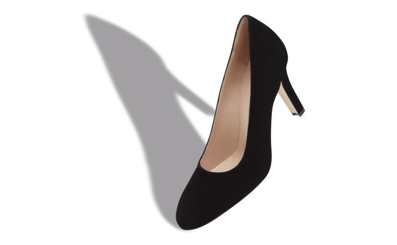 Verin, Black Suede Round Toe Pumps - £625.00