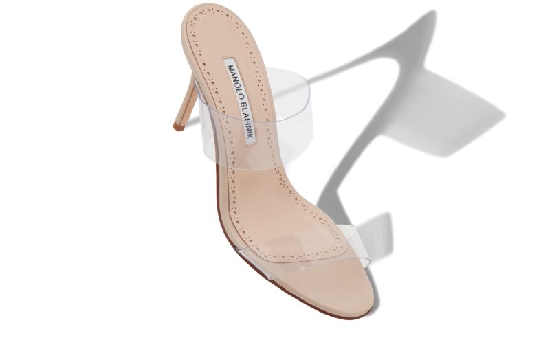 Scolto, Light Beige PVC Open Toe Mules - US$745.00 