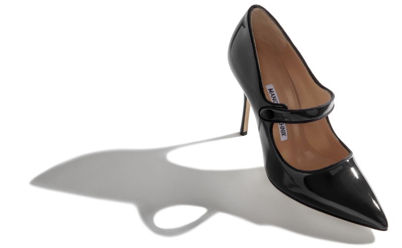 Camparinew, Black Patent Leather Pointed Toe Pumps - AU$1,375.00