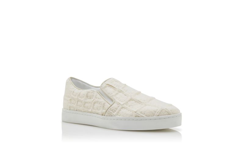 Nadora, Ivory Wool Textured Slip On Sneakers - AU$1,355.00
