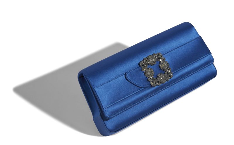 Gothisi, Blue Satin Jewel Buckle Clutch - £1,175.00