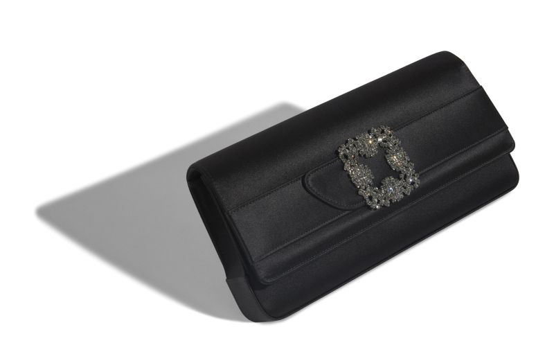 Gothisi, Black Satin Jewel Buckle Clutch - £1,175.00