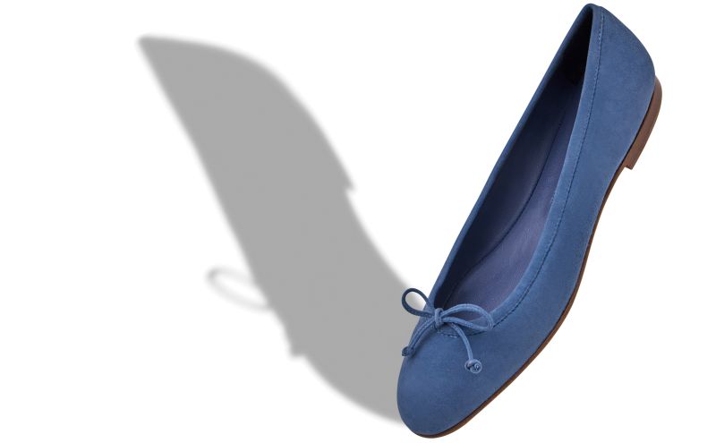 Veralli, Blue Suede Ballerina Flats - AU$1,205.00