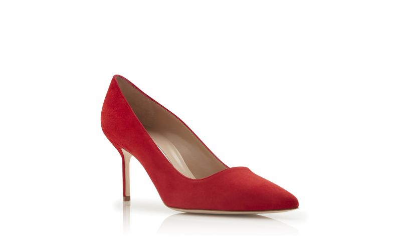Bb 70, Bright Red Suede pointed toe Pumps - CA$945.00