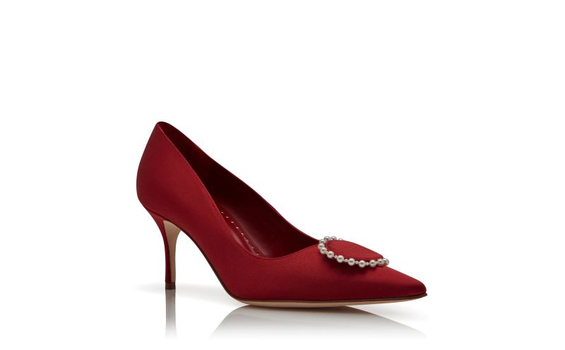 Kifaclo, Red Satin Pearl Detail Pumps  - £537.00