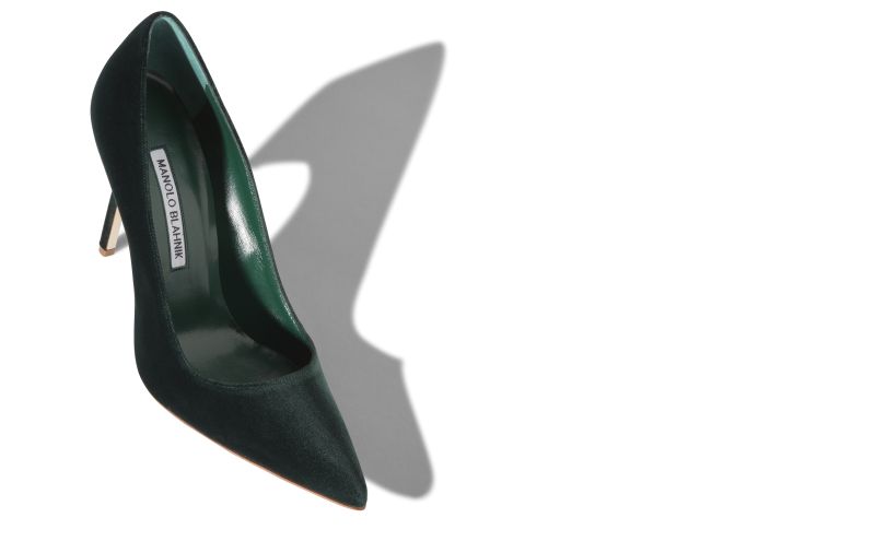 Bb velvet, Dark Green Velvet Pointed Toe Pumps - £565.00 