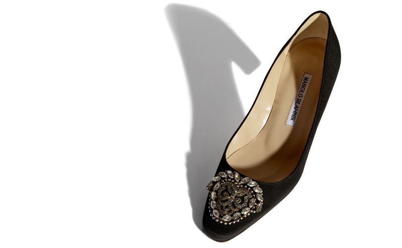 Okkato, Black Crêpe De Chine Jewel Buckle Pumps - £895.00