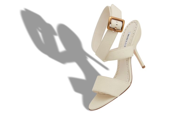 Helua, Cream Calf Leather Ankle Strap Sandals - US$845.00