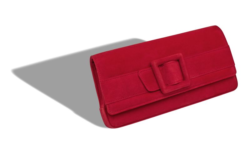 Maygot, Red Suede Buckle Clutch - AU$2,575.00