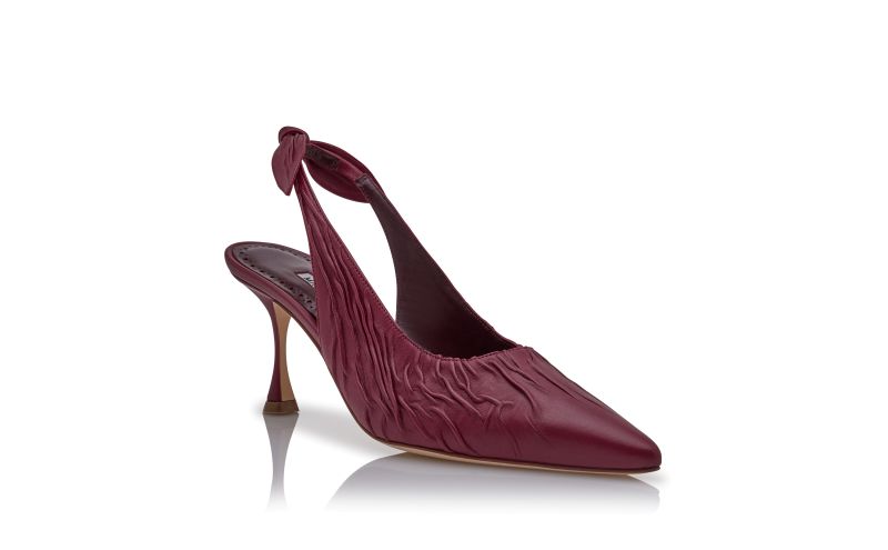 Pelagalo, Dark Red Nappa Leather Slingback Pumps - CA$1,395.00