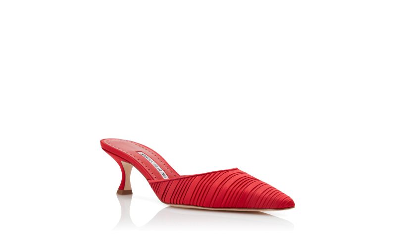 Carolynemu, Red Satin Pointed Toe Mules - AU$698.00