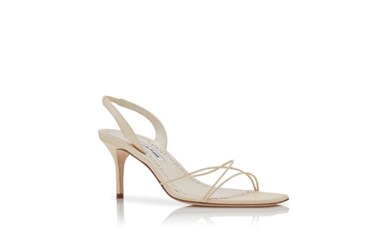 Ninfea, Cream Nappa Leather Slingback Sandals - US$675.00