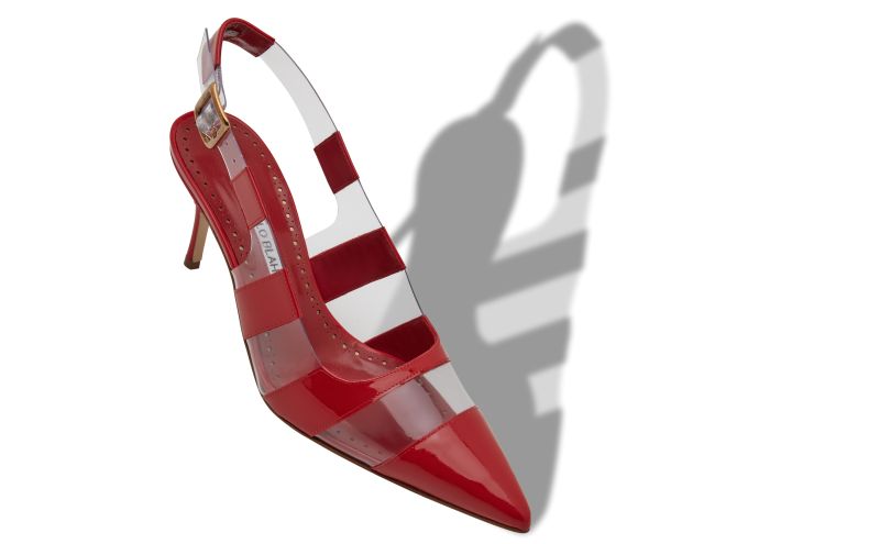 Uxra, Dark Red Patent Leather Slingback Pumps
 - US$597.00 