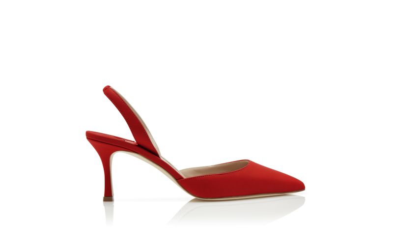 Side view of Carolyne 70, Red Nappa Leather Slingback Pumps - €745.00
