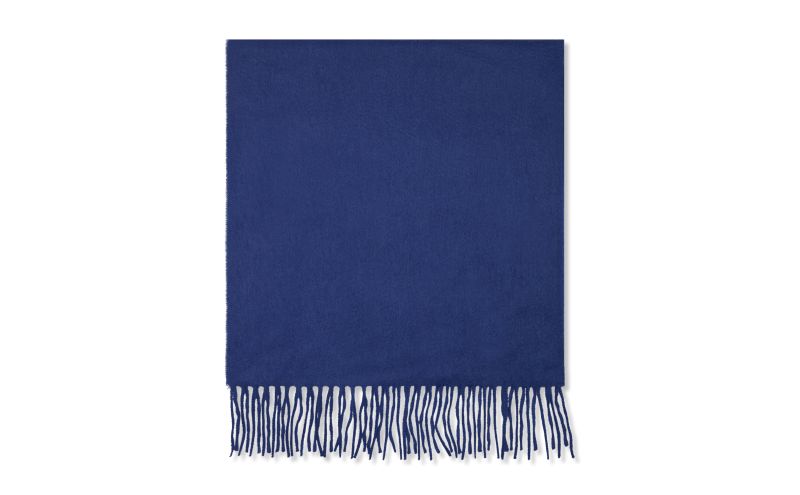 Side view of Barra, Blue Cashmere Scarf - £250.00