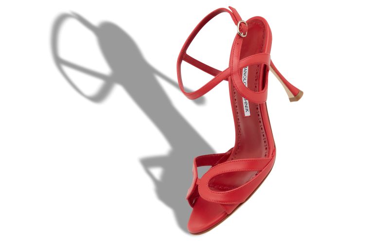 Elfajrsan, Red Calf Leather Ankle Strap Sandals - US$573.00