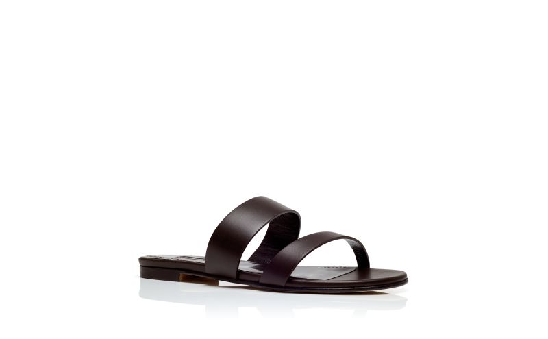 Serrato, Dark Brown Calf Leather Flat Sandals - US$465.00