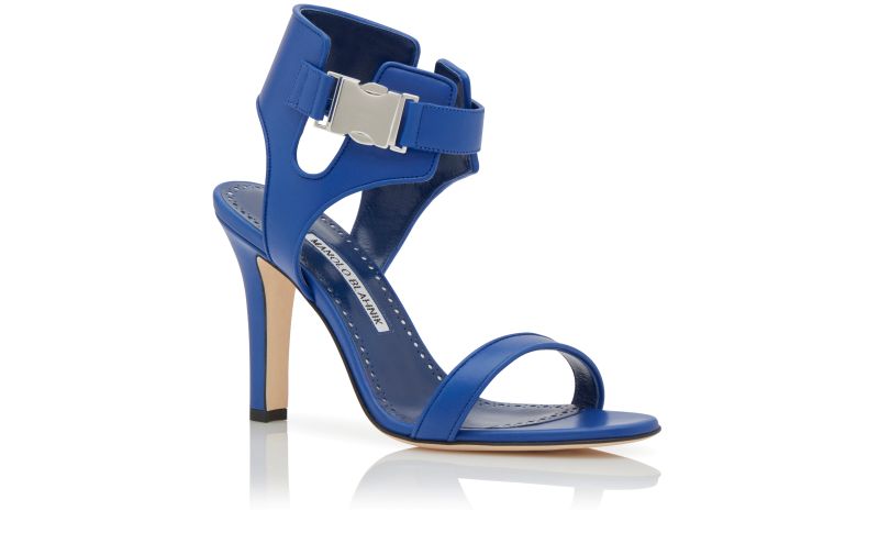 Pollux, Blue Nappa Leather Buckle Detail Pumps  - €995.00