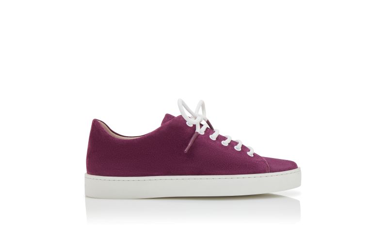 Side view of Semanado, Purple Suede Lace-Up Sneakers - CA$538.00