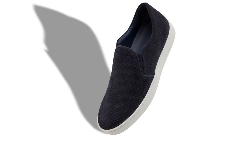 Nadores, Navy Blue Suede Slip-On Sneakers - £575.00