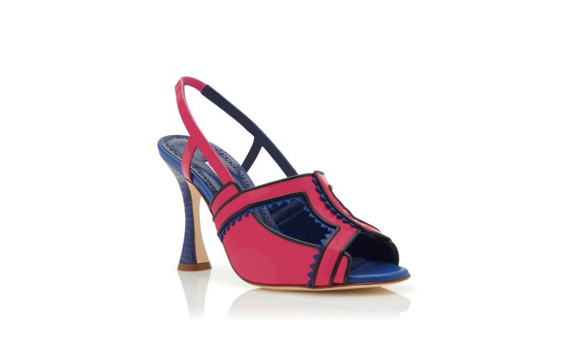 Tonah, Pink and Blue Patent Leather Slingback Pumps  - CA$1,425.00