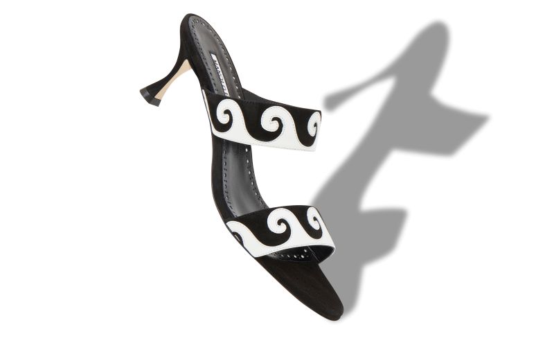 Bemusa, Black and White Suede Swirl Detail Mules - €845.00 