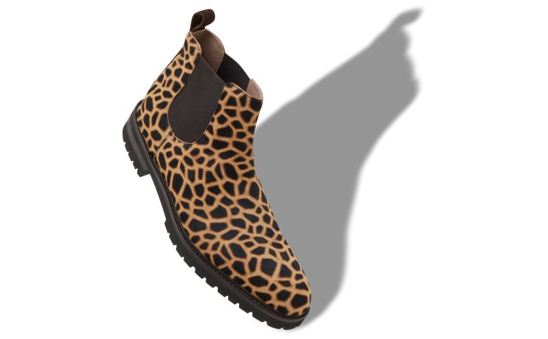 Brompton, Brown Calf Hair Animal Print Ankle Boots  - CA$1,425.00 