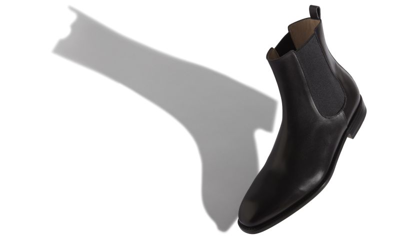 Delsa, Black Burnished Calf Leather Chelsea Boots - AU$1,785.00