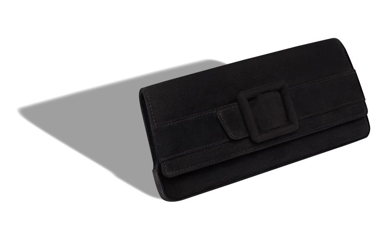 Maygot, Black Suede Buckle Clutch - £1,295.00