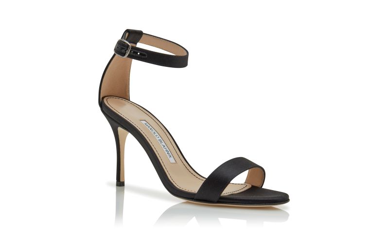 Chaos, Black Satin Ankle Strap Sandals - CA$1,115.00
