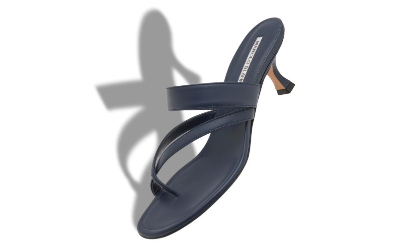 Susa, Navy Blue Calf Leather Mules - CA$1,095.00