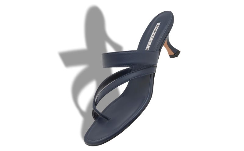 Susa, Navy Blue Calf Leather Mules - £675.00