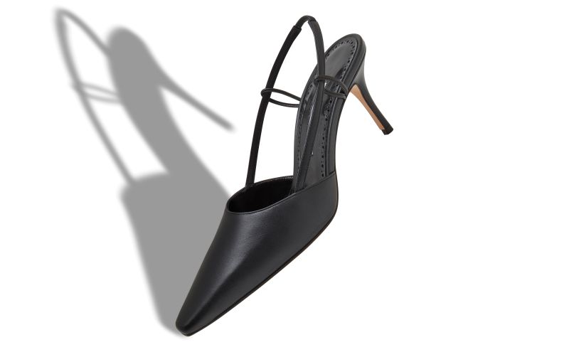Touki, Black Nappa Leather Slingback Pumps - US$975.00