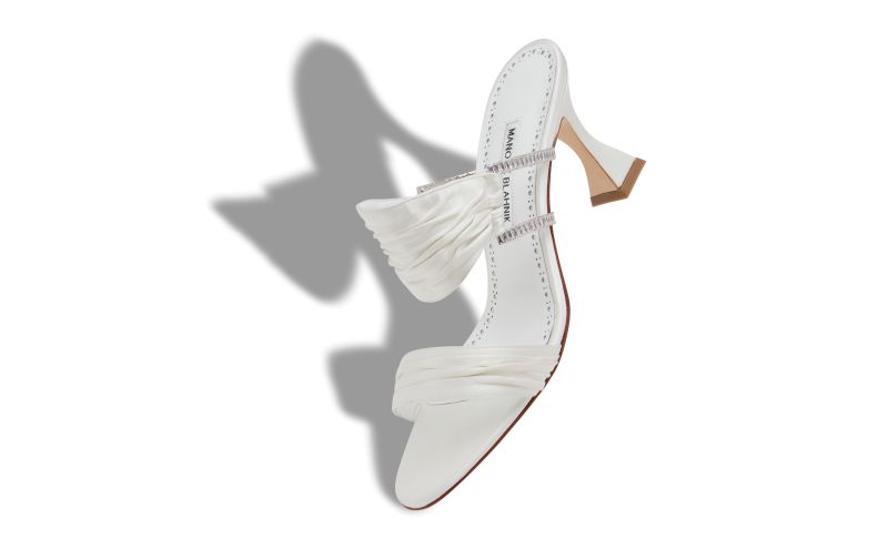 Chinap, Cream Satin Gathered Mules - €1,095.00
