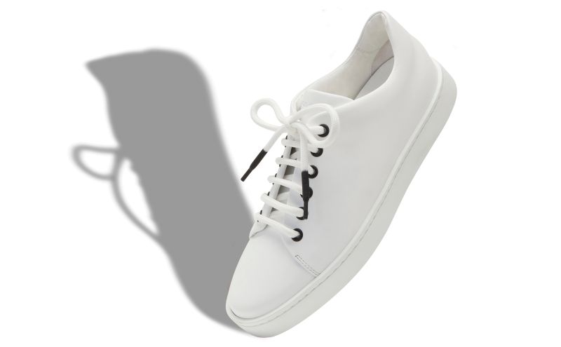 Semanada, White Calf Leather Low Cut Sneakers - US$695.00
