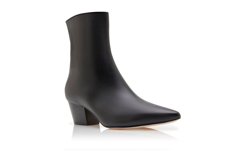 Agnetapla, Black Calf Leather Ankle Boots  - CA$1,465.00