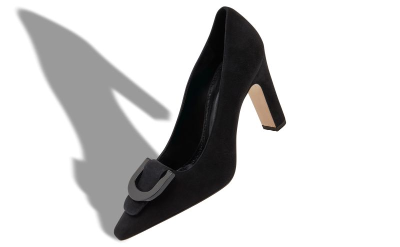 Beti, Black Suede Pointed Toe Pumps  - AU$1,535.00