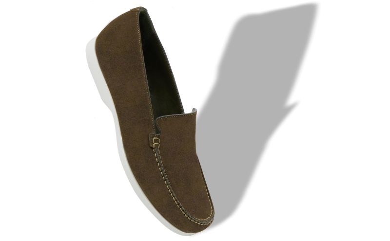 Monaco, Dark Khaki Suede Loafers - CA$538.00 