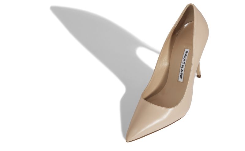 Bb calf, Taupe Calf Leather Pointed Toe Pumps - AU$1,195.00