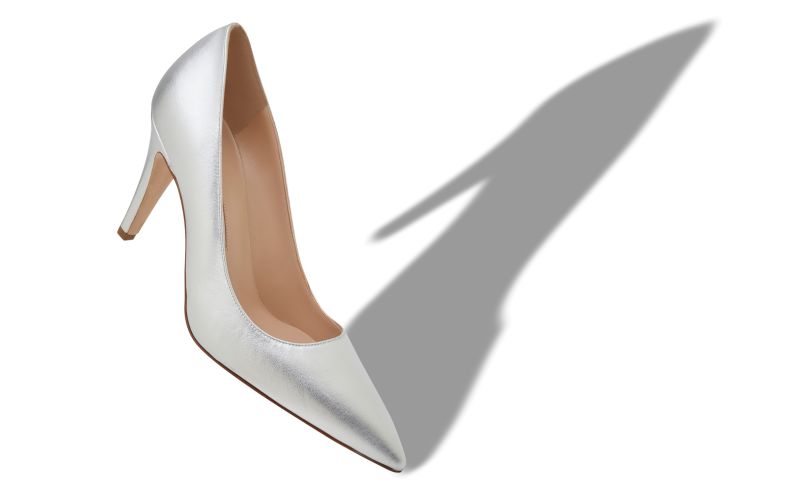 Nelirapla, Silver Nappa Leather Pumps - £645.00 