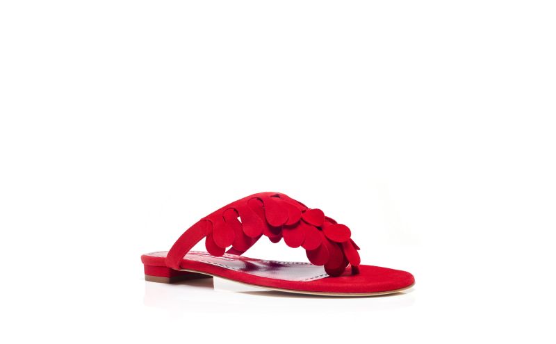Tamako, Red Suede Strappy Sandals - US$537.00