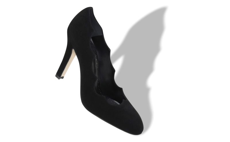 Mandembe, Black Suede Serrated Pumps  - £695.00 