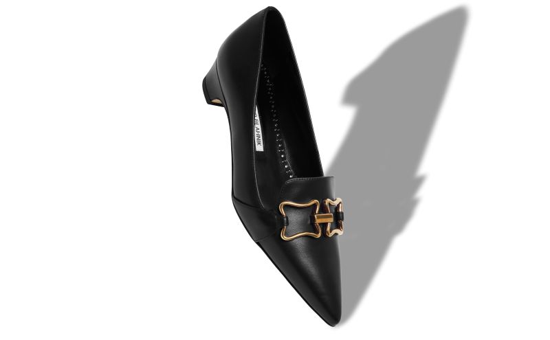 Phobepla, Black Calf Leather Buckle Detail Pumps - US$585.00 