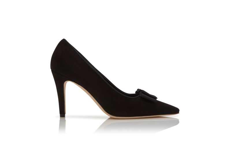 Side view of Readorhi, Black Suede Bow Detail Pumps - €825.00