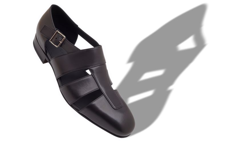 Hickory, Black Calf Leather Sandals - AU$1,665.00 