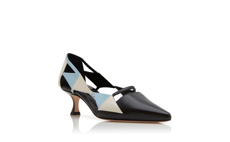 Hakir, Black, Cream and Blue Nappa Leather Pumps - US$568.00