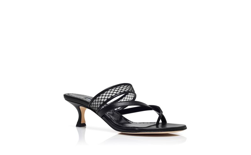 Sulna, Black Nappa Leather Mules - US$448.00