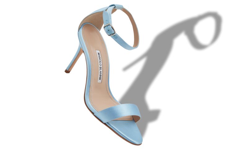 Chaos, Light Blue Satin Ankle Strap Sandals - €725.00 