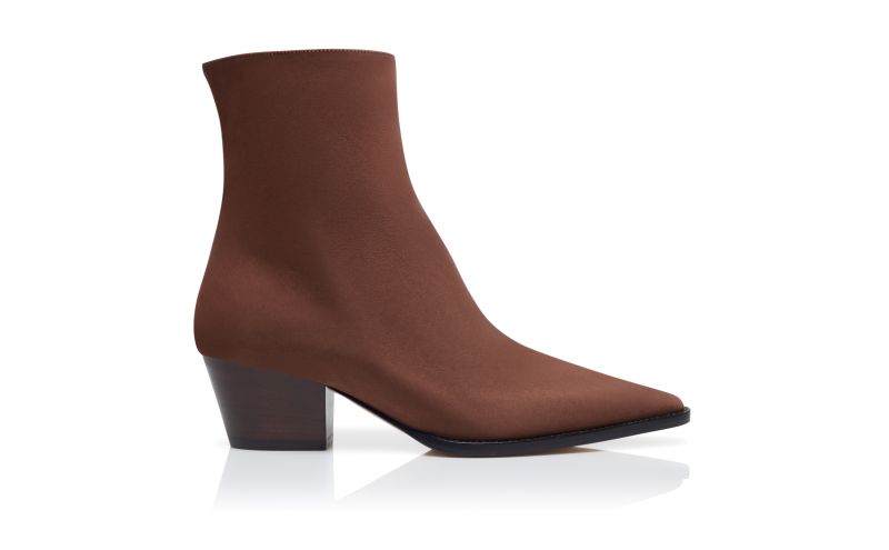 Side view of Aliera, Brown Nubuck Ankle Boots  - US$1,165.00