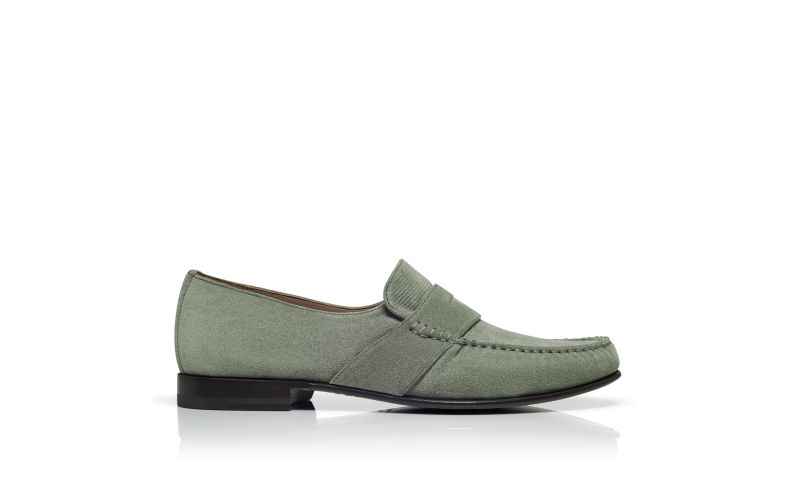 Side view of Elm, Khaki Suede Loafers  - US$513.00